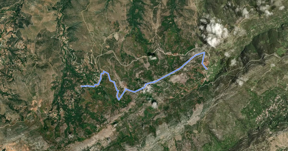 Маршрут Andros Routes 12 на спутниковом снимке