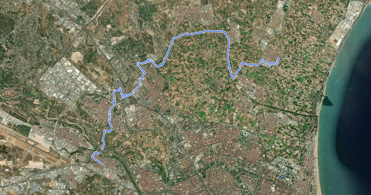Маршрут Anell Verd Metropolità de València на спутниковом снимке