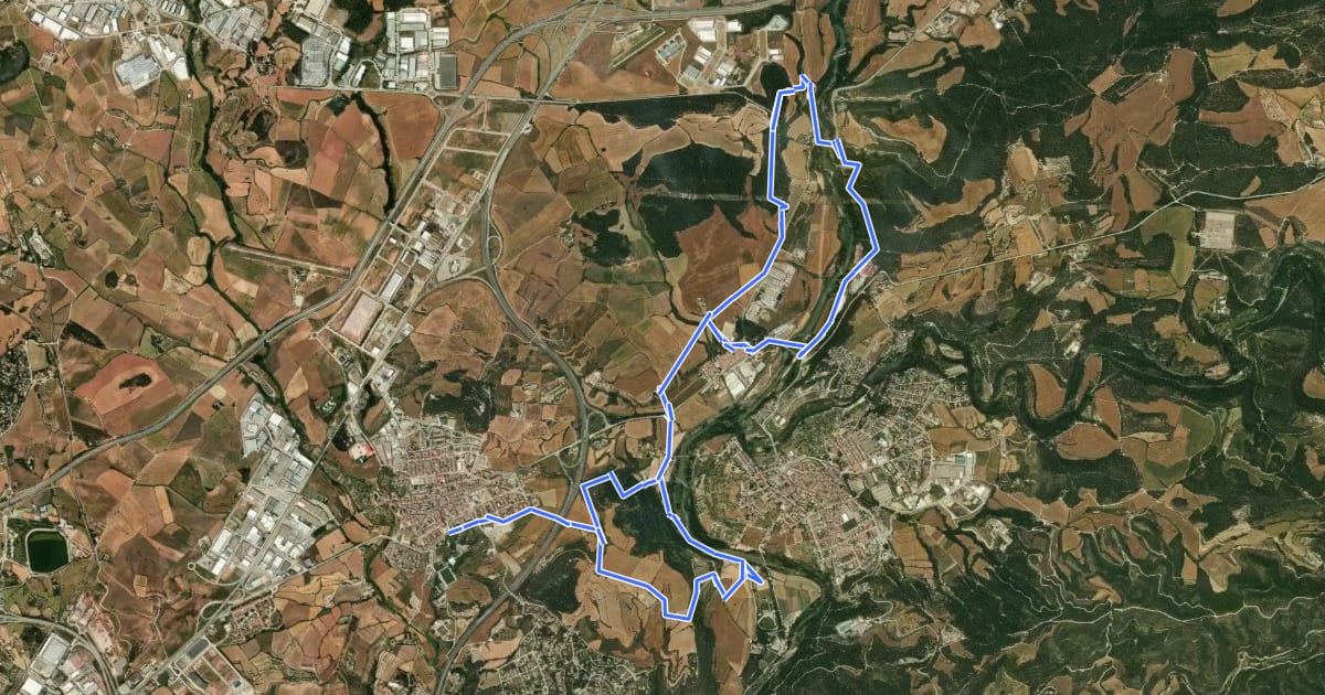 Маршрут Anella Verda SFB4 - Torroella de Baix i el Pont de Cabrianes на спутниковом снимке