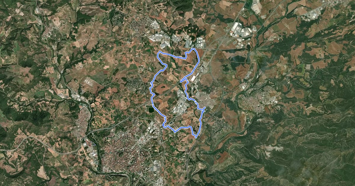 Маршрут Anella Verda SFB5 - Parc de l’Agulla, séquia de Manresa, Sant Iscle i plans de Santa Anna на спутниковом снимке