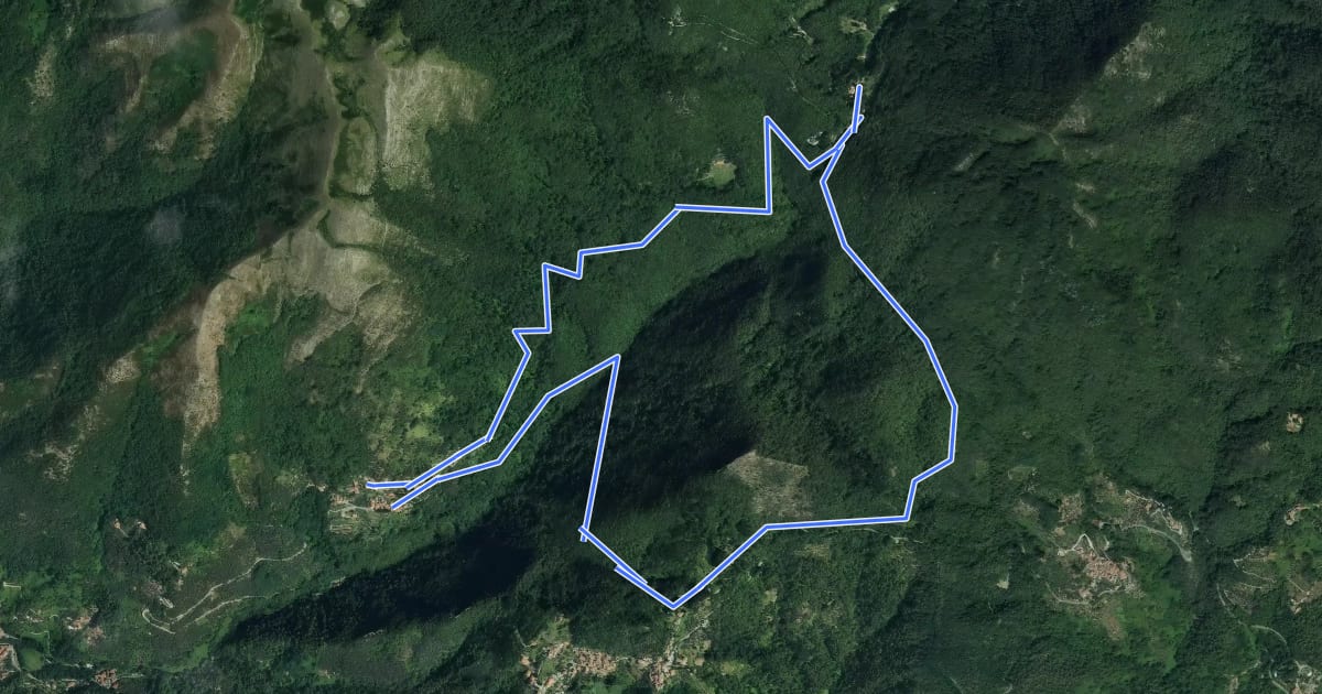 Маршрут ANELLO 13 - TORCIGLIANO - PASSO DEL LUCESE - BUCA DEL CORNO - TORCIGLIANO на спутниковом снимке