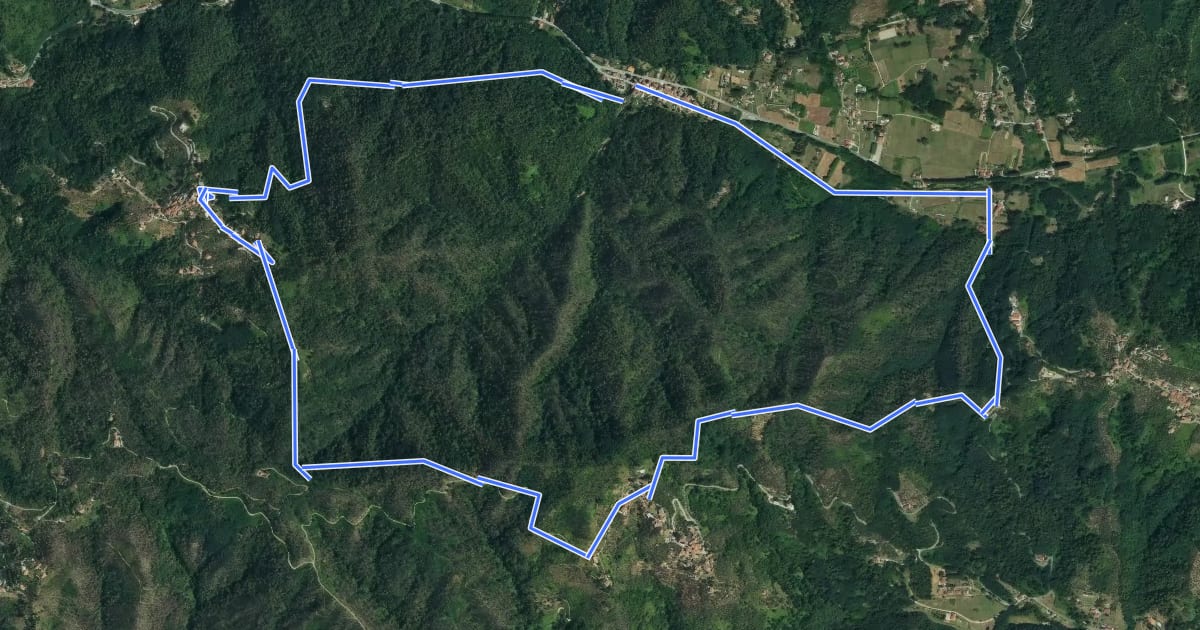 Маршрут ANELLO 15 - VALPROMARO - GUALDO - FIBBIALLA - VALPROMARO на спутниковом снимке
