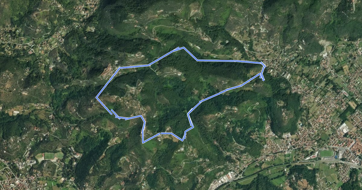 Маршрут ANELLO 2 - MONTEBELLO - S. LUCIA - MONTEGGIORI - MONTEBELLO на спутниковом снимке