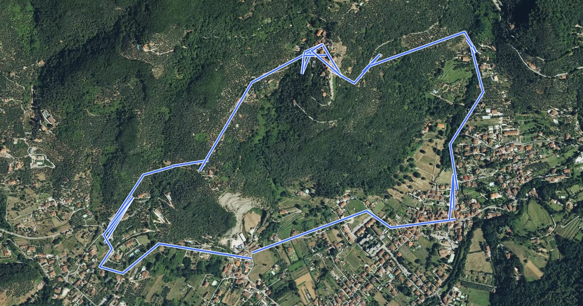 Маршрут ANELLO 4 - VADO - GREPPOLUNGO - MONTEBELLO - VADO на спутниковом снимке