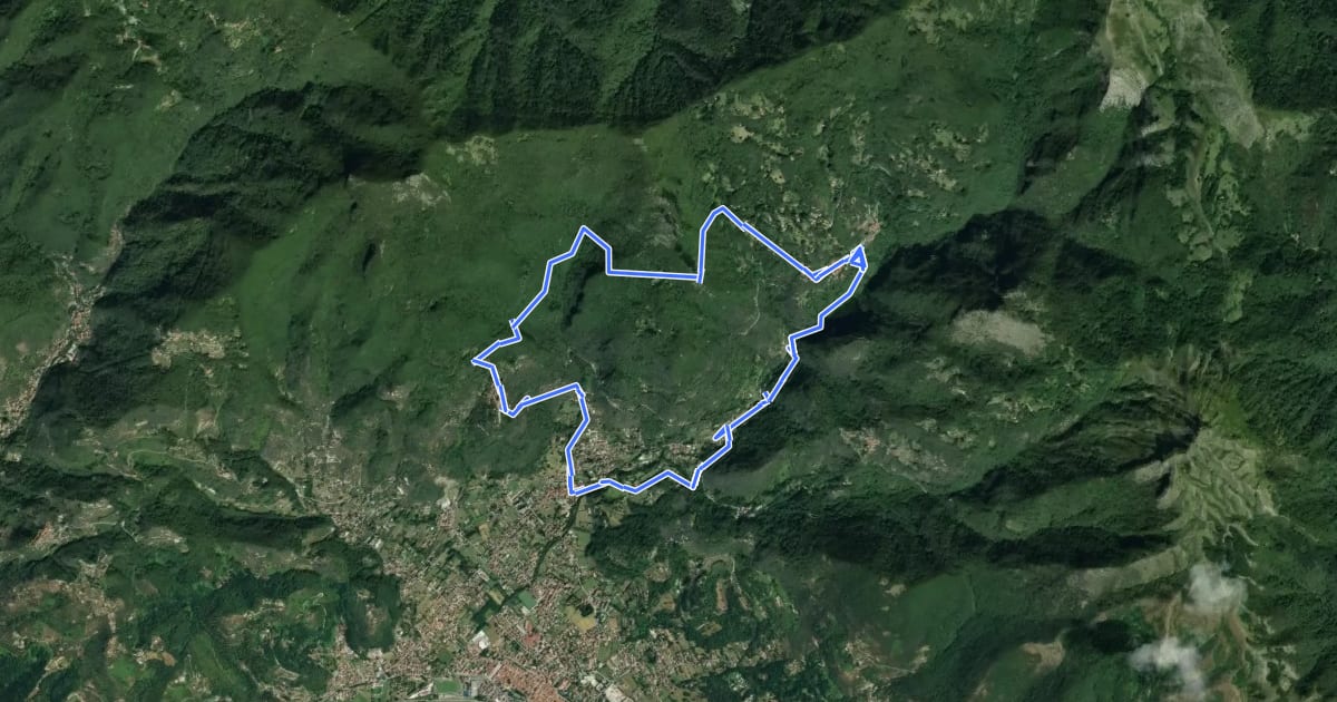 Маршрут ANELLO 8 - CASOLI - BACINO DI SETRIANA - GREPPOLUNGO - CASOLI на спутниковом снимке
