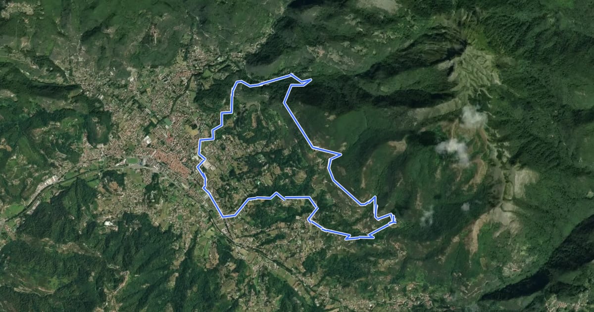 Маршрут ANELLO 9 - BADIA DI CAMAIORE - PERALLA - PIEVE - BADIA DI CAMAIORE на спутниковом снимке