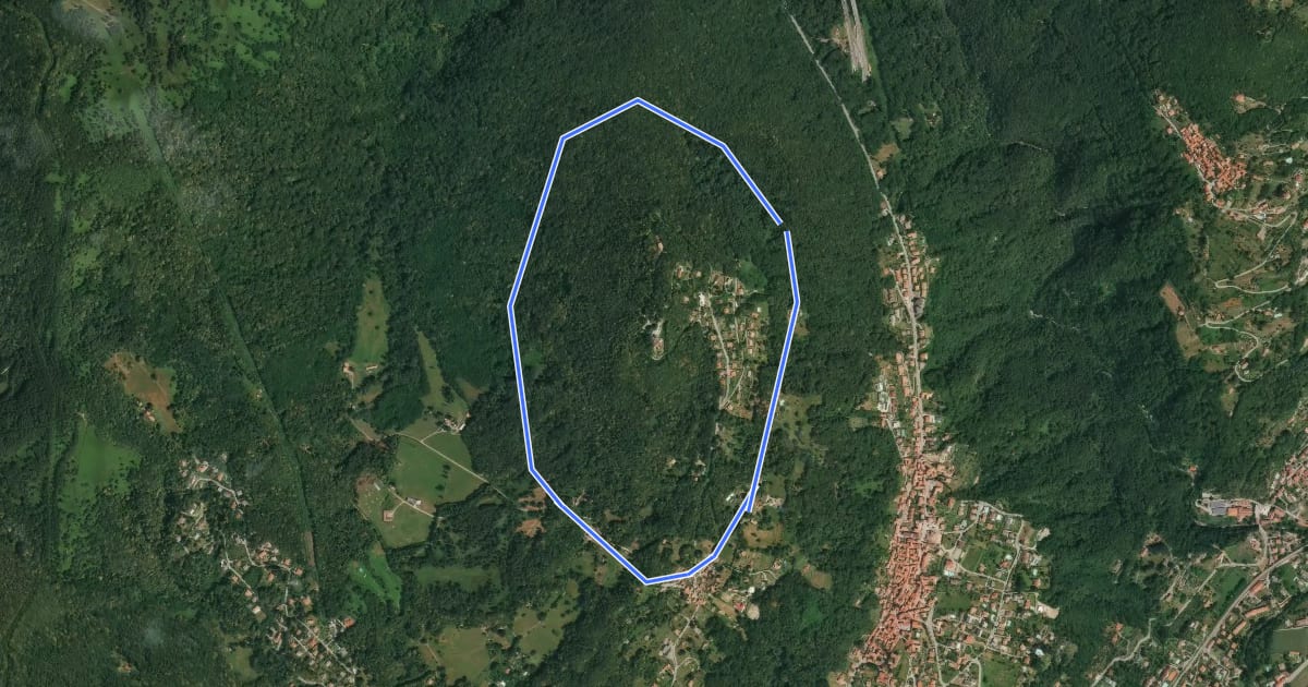 Маршрут Anello basso di San Salvatore на спутниковом снимке