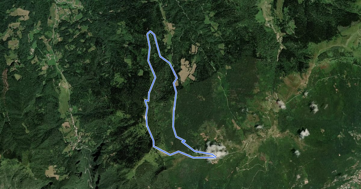Маршрут Anello Col dei Gai - Monte Cimone - Posa на спутниковом снимке