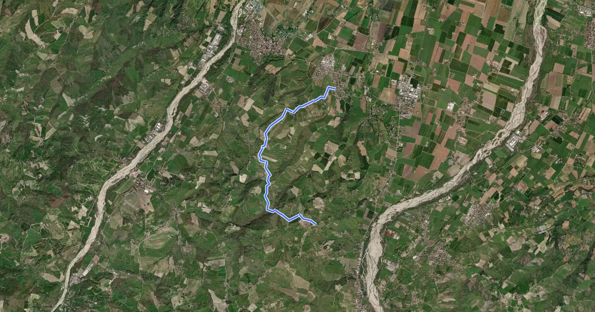Маршрут Anello dei Poeti del Cinghio - da San Michele di Tiorre a Casatico на спутниковом снимке