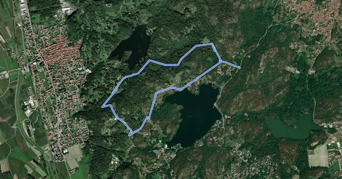 Маршрут Anello del Lago Sirio e delle Terre Ballerine на спутниковом снимке