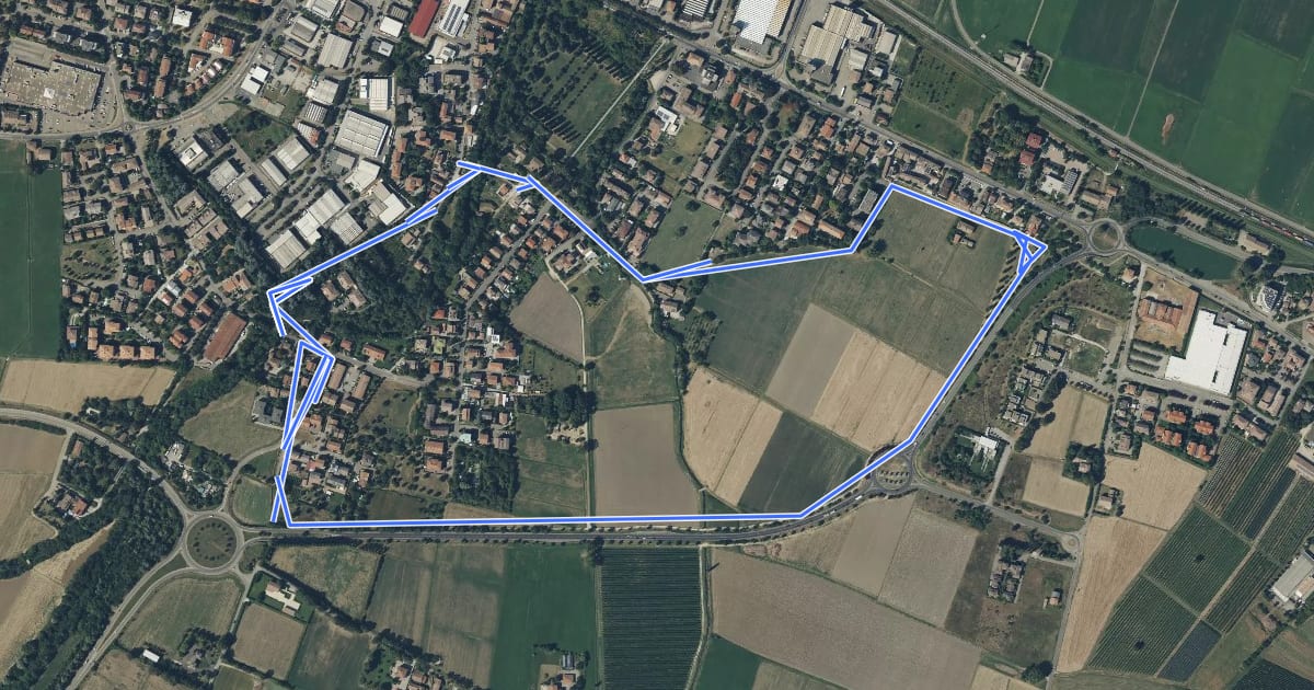 Маршрут Anello del Mauriziano на спутниковом снимке