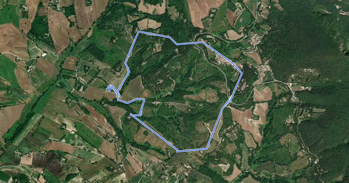 Маршрут Anello della Gradina на спутниковом снимке