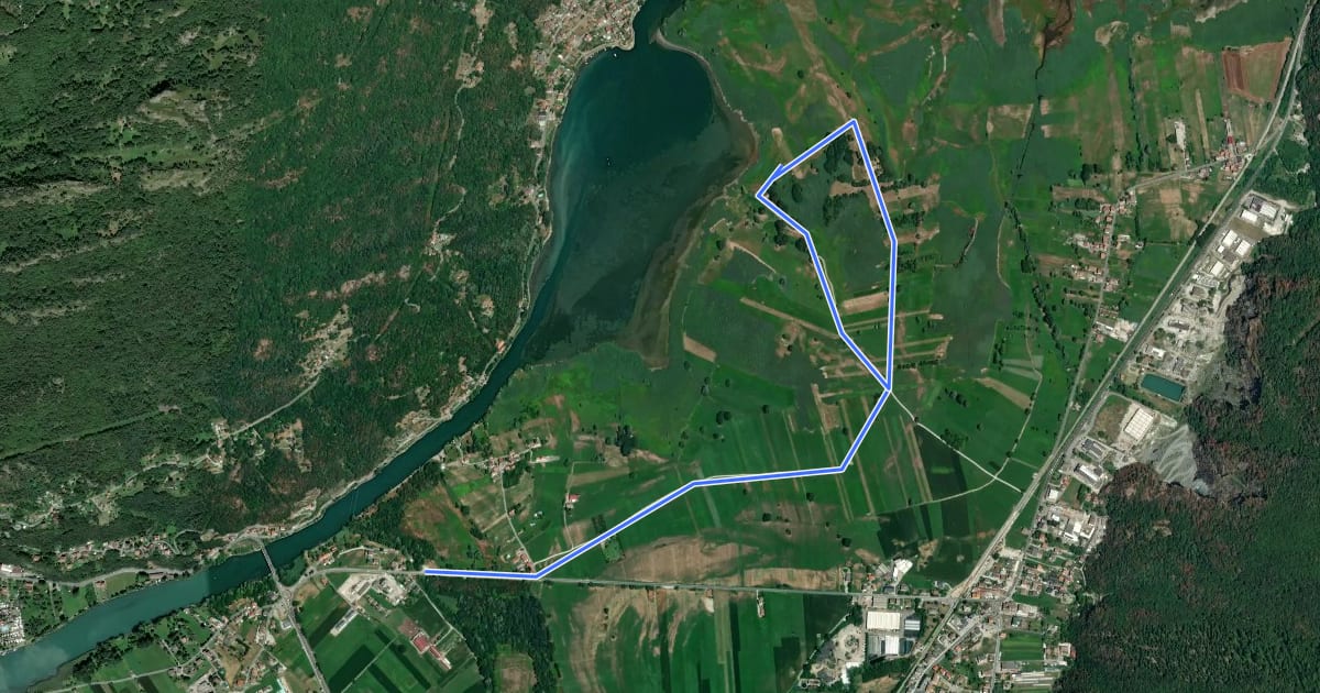 Маршрут Anello della Poncetta на спутниковом снимке