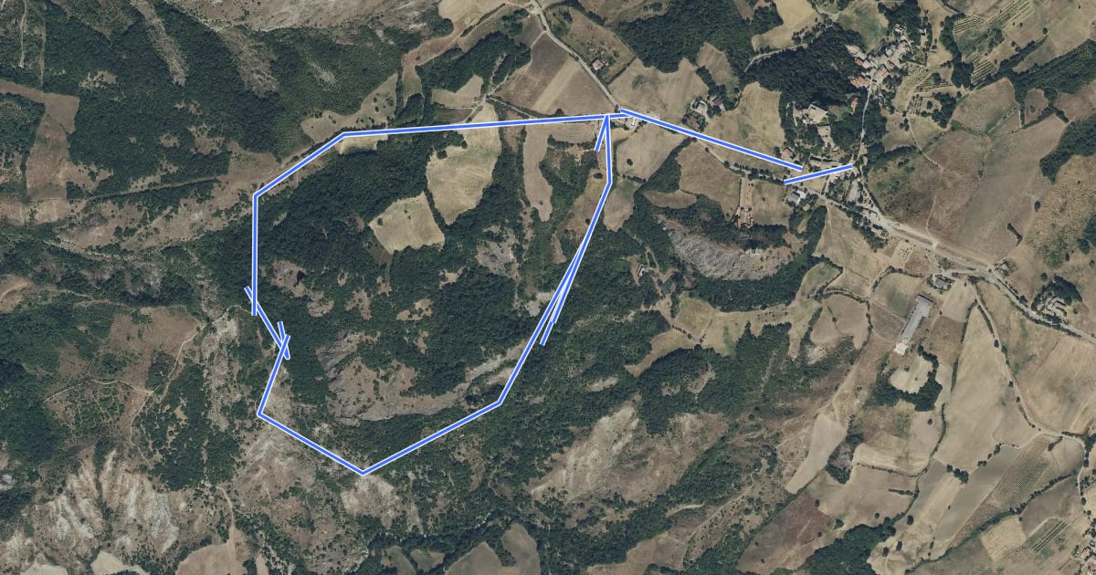 Маршрут Anello della Riserva di Campotrera на спутниковом снимке