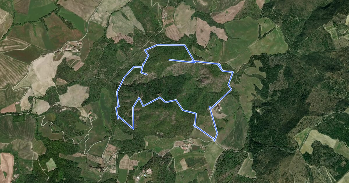 Маршрут Anello della Riserva Naturale Montenero на спутниковом снимке