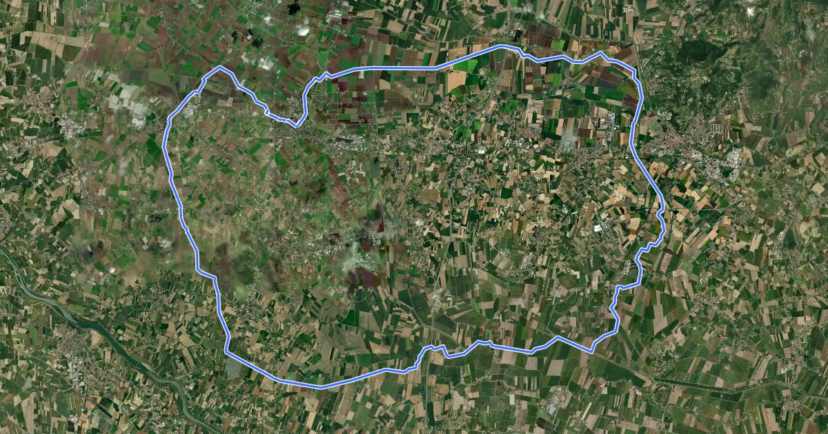 Маршрут Anello delle Città Murate на спутниковом снимке