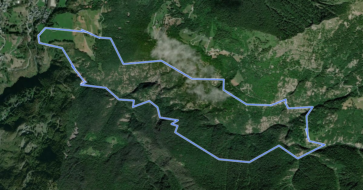 Маршрут Anello delle gole del torrente Roesaz на спутниковом снимке