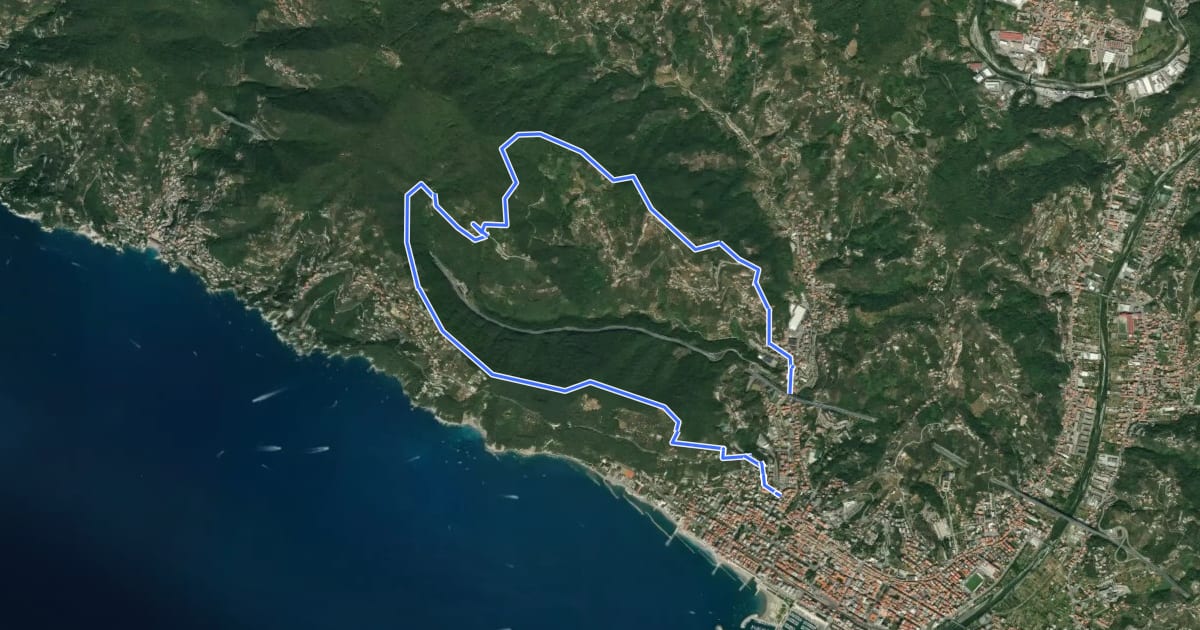 Маршрут Anello di Monte Telegrafo на спутниковом снимке