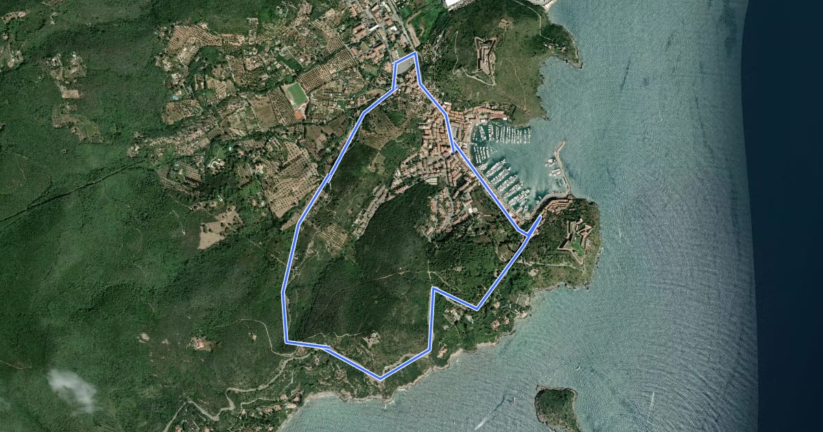 Маршрут Anello di Porto Ercole на спутниковом снимке