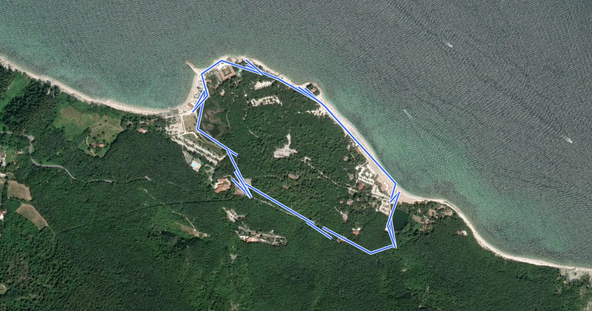 Маршрут Anello di Portonovo на спутниковом снимке