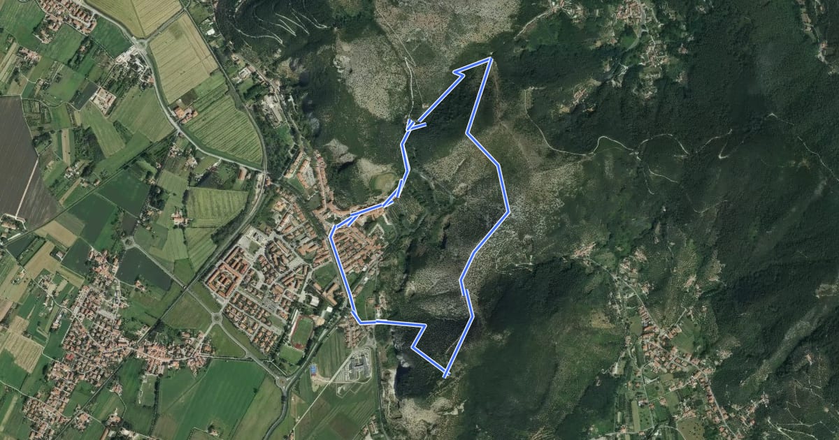 Маршрут Anello di San Giuliano Terme на спутниковом снимке