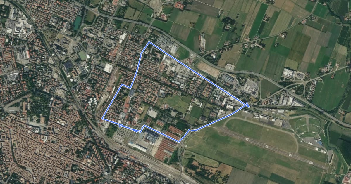 Маршрут Anello di Santa Croce на спутниковом снимке