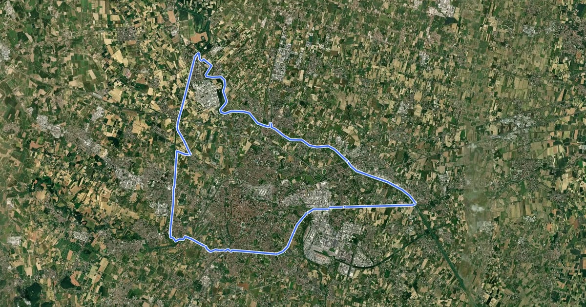 Маршрут Anello fluviale di Padova на спутниковом снимке