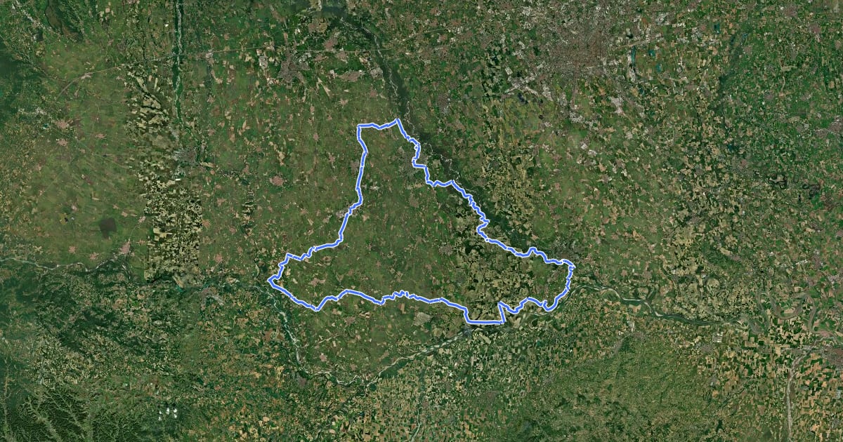 Маршрут Anello Lomellino Pavia-Vigevano-Mortara-Lomello-Pavia на спутниковом снимке