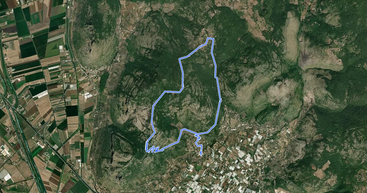 Маршрут Anello Monte Leano на спутниковом снимке