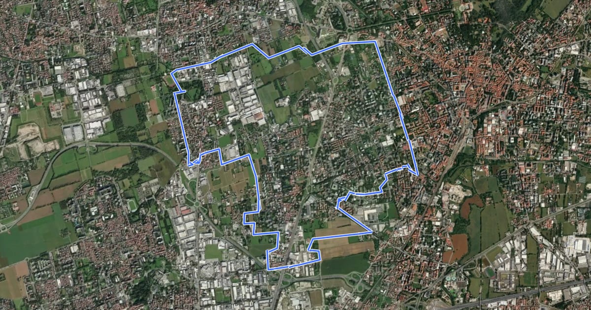 Маршрут Anello Muggiò Monza на спутниковом снимке