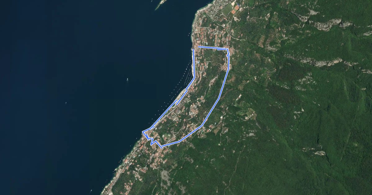 Маршрут Anello San Nicola - 1 Nordic Walking Park на спутниковом снимке