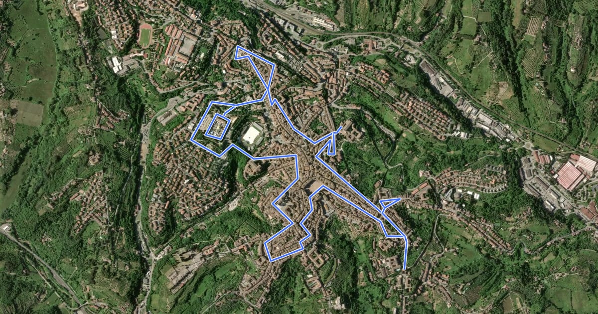Маршрут Anello Siena Dentro le Mura на спутниковом снимке