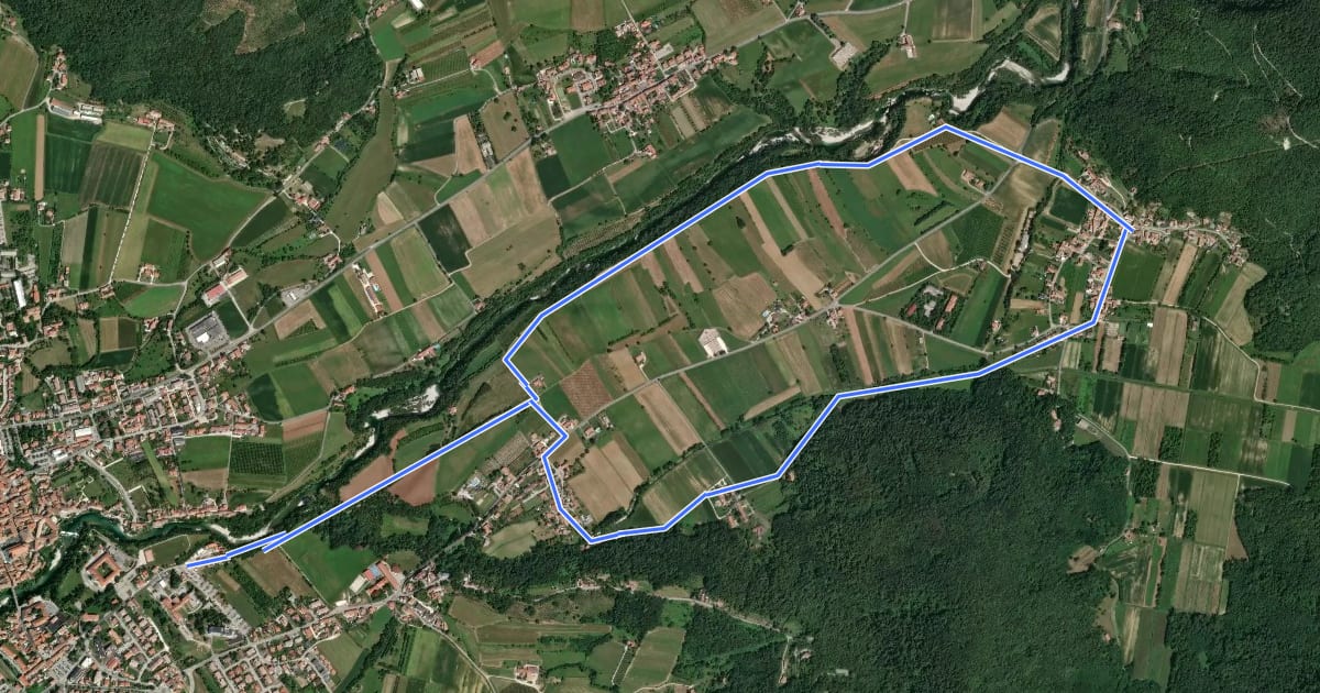Маршрут Anello Sud del Natisone на спутниковом снимке