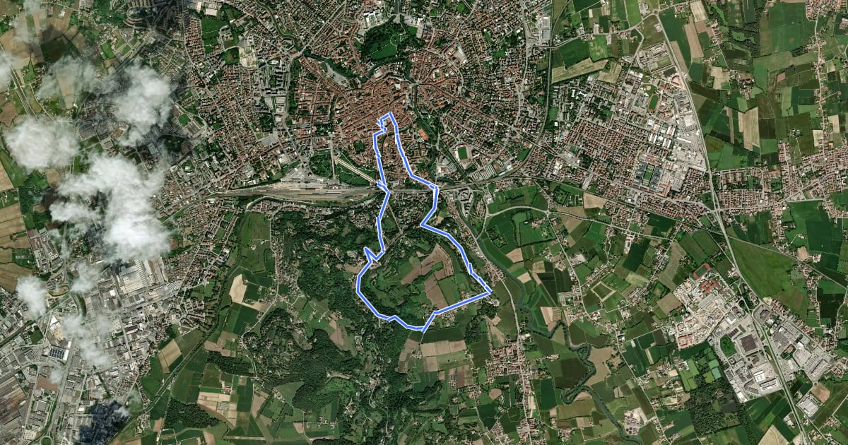 Маршрут Anello Trekking urbano на спутниковом снимке