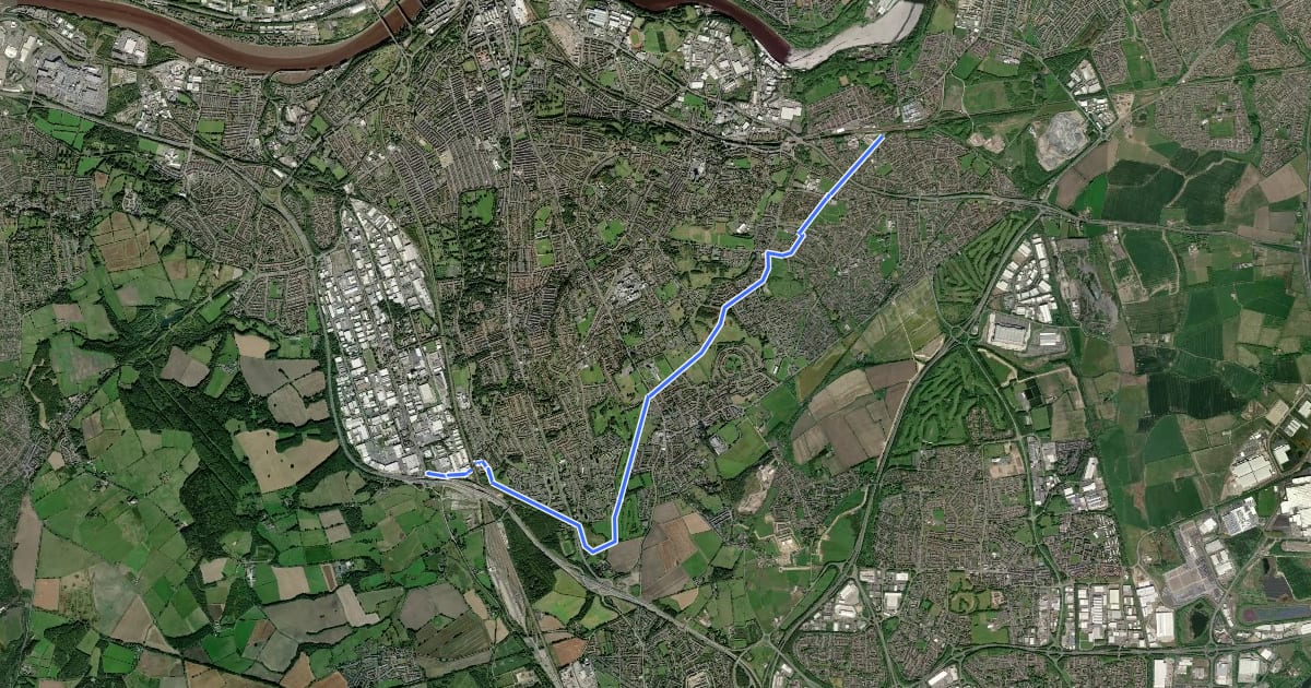 Маршрут Angel Cycleway на спутниковом снимке