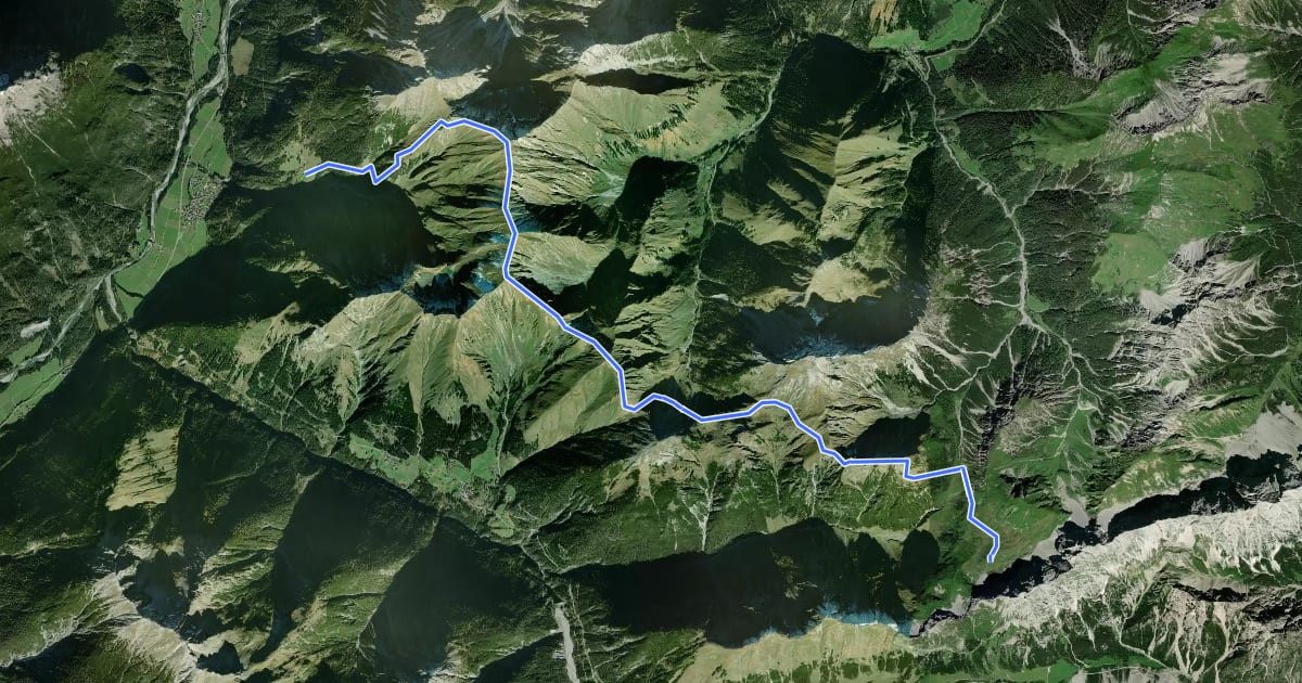 Маршрут Anhalter Höhenweg на спутниковом снимке
