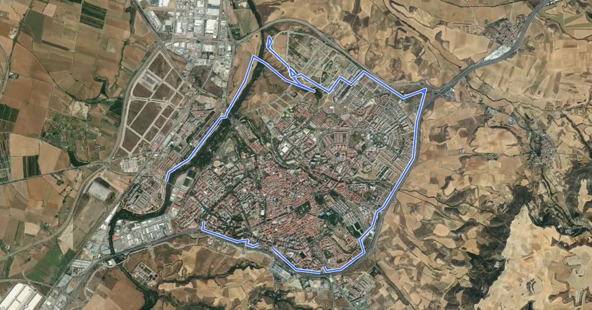 Маршрут Anillo Verde Ciclista на спутниковом снимке