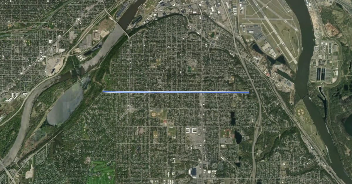 Маршрут Annapolis Street Bikeway на спутниковом снимке