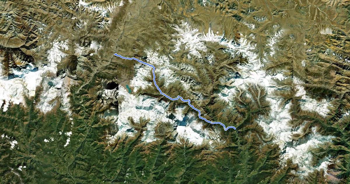 Маршрут Annapurna на спутниковом снимке
