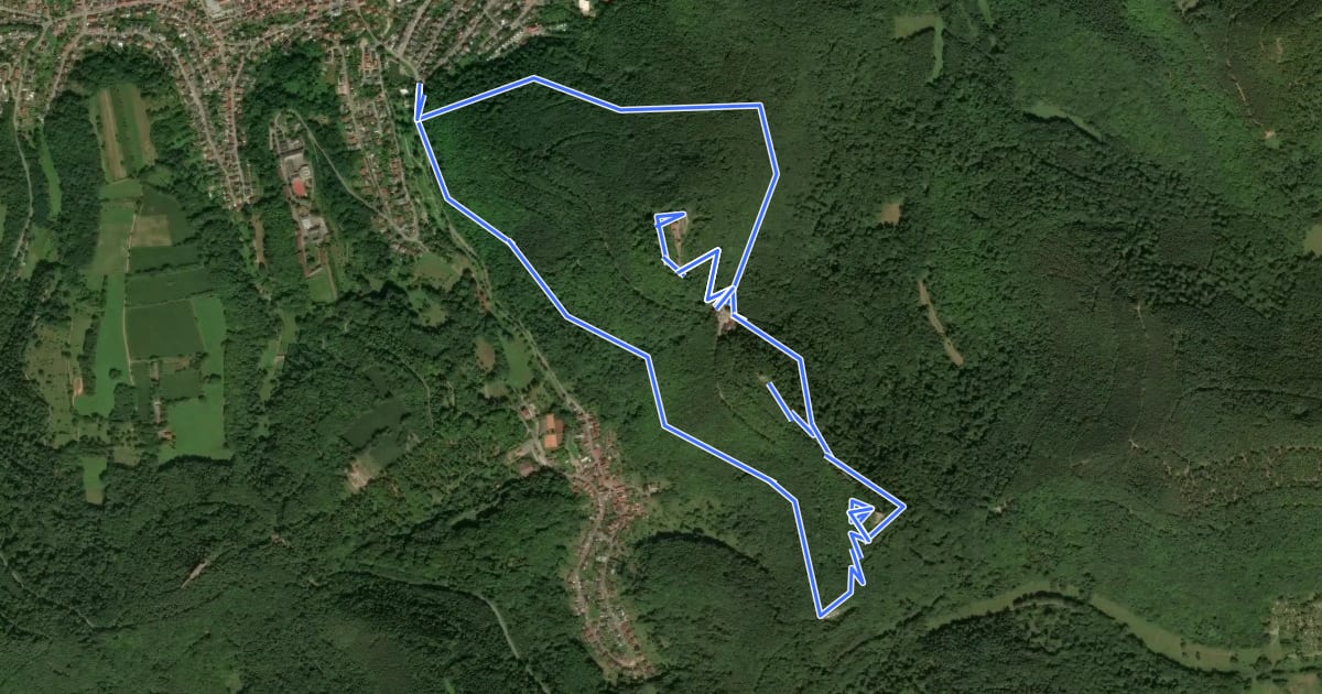 Маршрут Annweilerer Burgenweg на спутниковом снимке