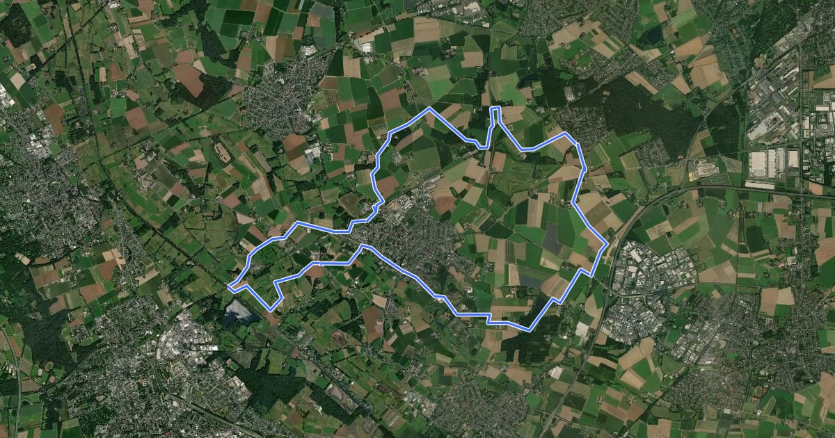 Маршрут Anrath Rundwanderweg Quadrat на спутниковом снимке
