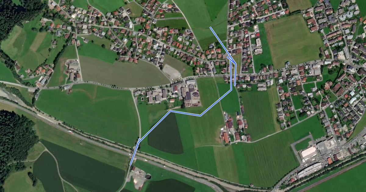 Маршрут Anschlussloipe Oberndorf/St. Johann на спутниковом снимке