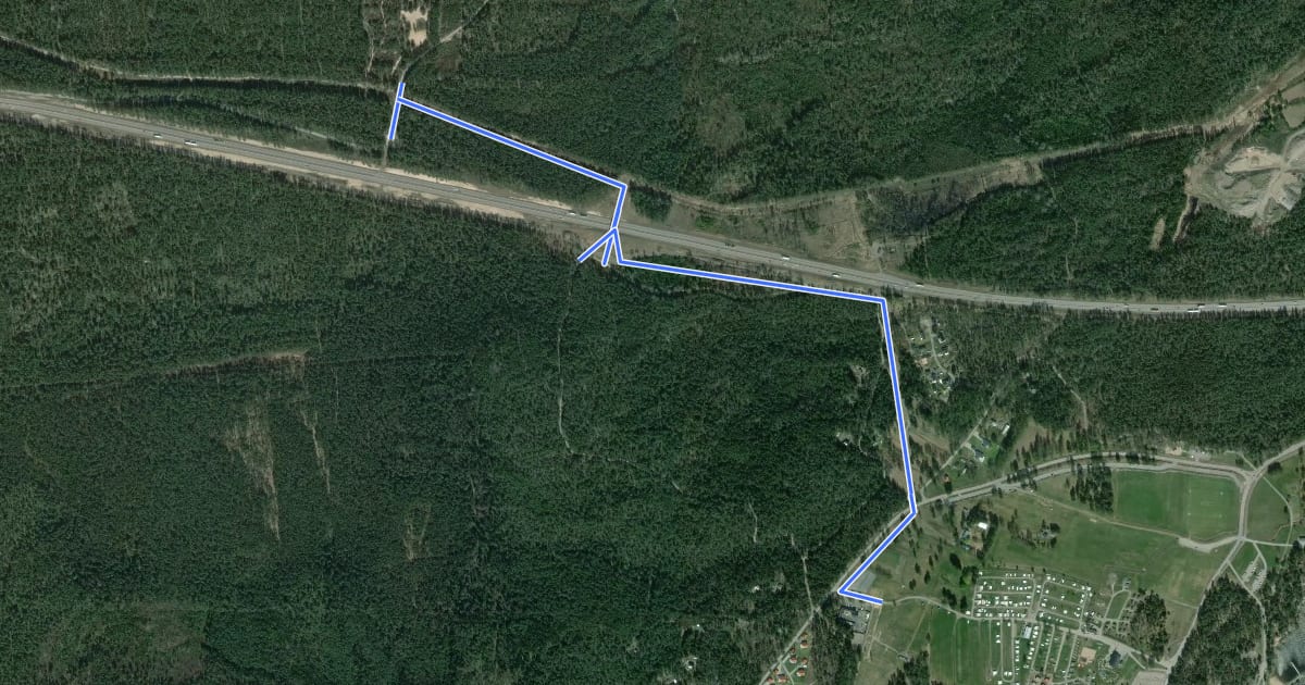 Маршрут Anslutning Skutberget-Sörmons MTB-leder на спутниковом снимке