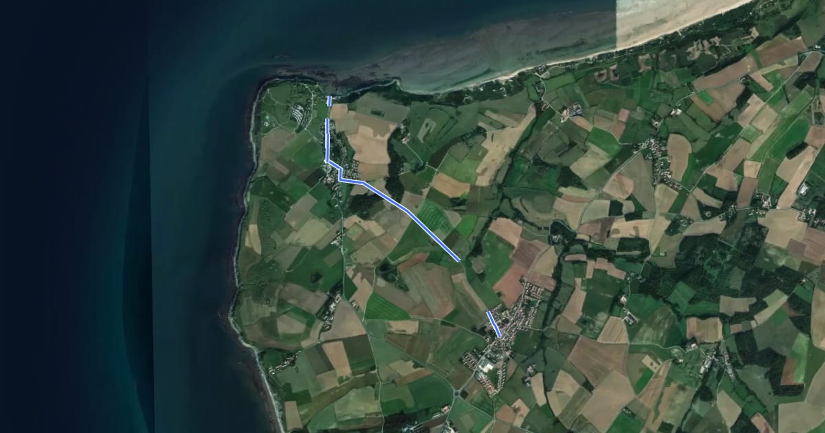 Маршрут Antenne vers le Cap Gris Nez на спутниковом снимке