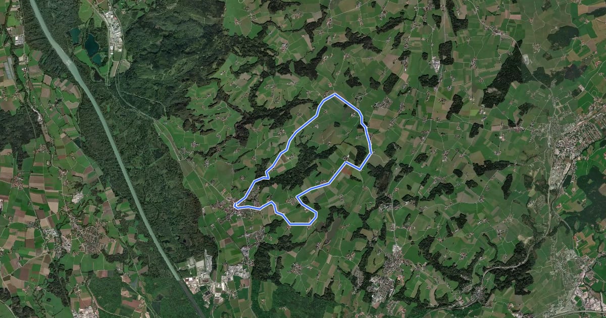Маршрут Antheringer Berg- und Seentour на спутниковом снимке