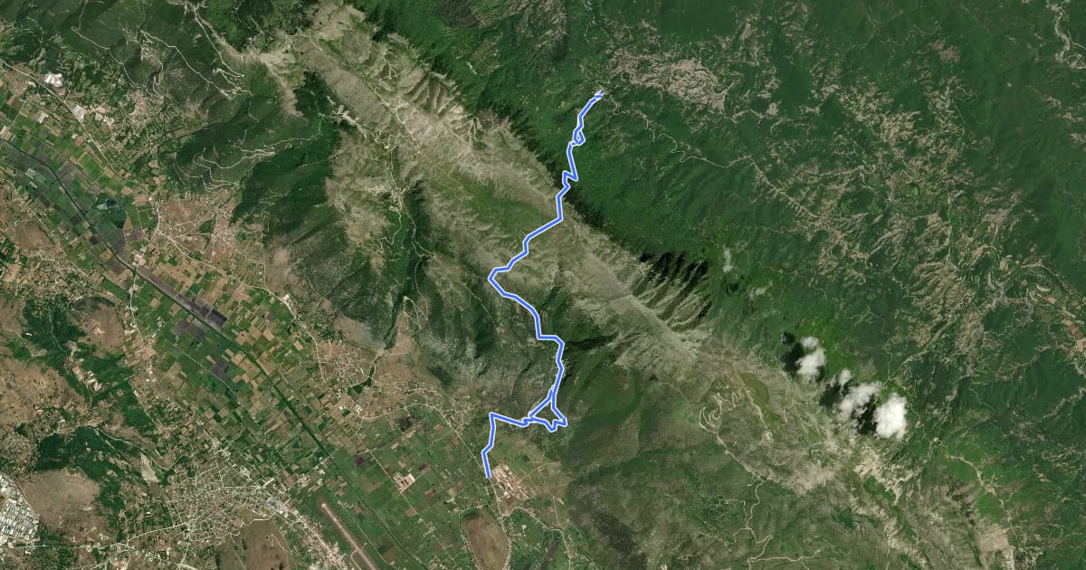 Маршрут Anthrakitis Mitsikelis Kria Trail на спутниковом снимке