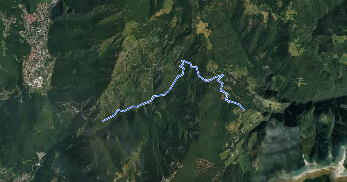 Маршрут Antica Strada Comunale di Morterone на спутниковом снимке