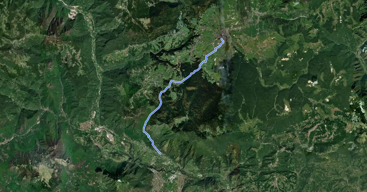 Маршрут Antica Strada del Costo на спутниковом снимке