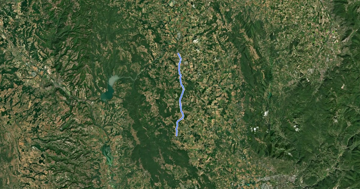 Маршрут Antica Via Amerina - Tappa Todi Castel dell'Aquila на спутниковом снимке