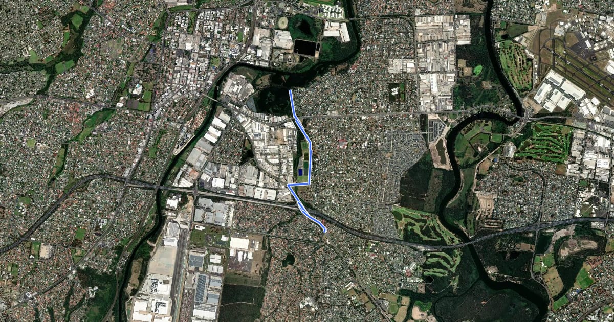 Маршрут ANZAC Creek на спутниковом снимке